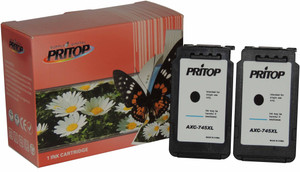 Pritop 745 Two Black Inkjet Cartridge for Canon MG 2470/2570/2970 iP 2870/2872 MX 497 Single Color Ink