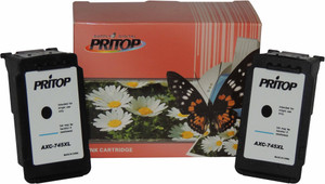 Pritop Pritop745/PG-745 Two Black Inkjet Cartridge for Canon MG 2470/2570/2970 iP 2870/2872 MX 497 Single Color Ink