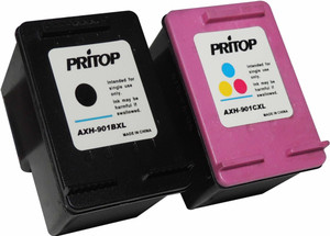 Pritop 901XL One Set of inkjet cartridge for HP Officejet J4640, 4500,4580,J4660 Multi Color Ink