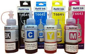 AC Epson Ink All Colors (T6641-B,T6642-C,T6643-M,T6644-Y) 70 Ml Each For L100/L110/L200/L210/L300/L350/L355/L550 Single Color Ink