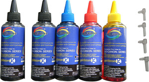 Gocolor Canon Premium Quality Inkjet Compatible Ink 100 ML X 4 Colour & 1 Black Extra & Easy Refilling Cube Multi Color Ink