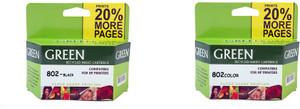 Green 802 inkjet cartridges Multi Color Ink