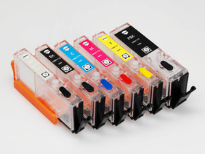 Dubaria Empty Refillable Cartridge For Canon MG 6350 / 7150 / IP 8750 Printers Compatible With Canon 750 / 751 - 6 Colors Multi Color Ink