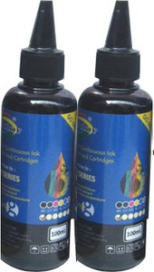 Gocolor Epson L Series Premium Quality Inkjet 100 ML X 2 Black Color Combo (Dye Ink) Single Color Ink