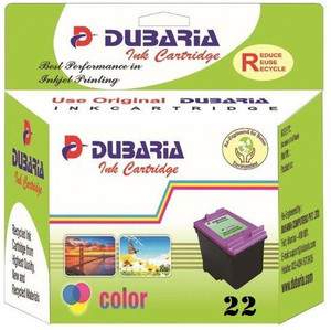 Dubaria 22 / C9352AA Cartridge - HP Compatible For Use In Deskjet D1360, D1460, D1550, D1560, D2360, D2460, 3920, 3940, F370, F380, F2120, F2179, F2180, F2235, F2275, F2276, F2280, F4185, 1402, 1410, 4355 Multi Color Ink