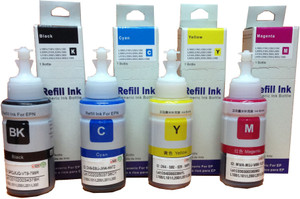 AC Epson ink set Black Cyan Yellow Mgenta For Epson L100 / L110 / L130 / L200 / L210 / L220 / L300 / L310 / L350 / L355 / L360 / L365 / L455 / L550 / L555 / L565 / L1300 compatible Single Color Ink