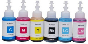 Dubaria Refill Ink For Epson L805 Ink Tank Printer - 6 Colors - 70 ML Each Bottle Multi Color Ink