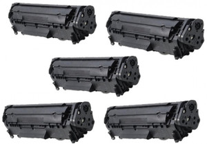 PRASH 12A COMPATIBLE TONER CARTRIDGE FOR HP LaserJet - 1010, 1012, 1015, 1018, 1020, 1022, 1022n, 3020, 3030, 3050, 3052, 3055, M1005, M1319f (Black) (Q2612A)(PACK OF 5) Single Color Toner