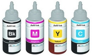 Fine Print Bottles Set of 4 Multi Color Ink