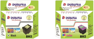 Dubaria 802 Black & 802 Color Ink Cartridge Combo Twin Pack For Use In HP DeskJet 2131 Printer Multi Color Ink