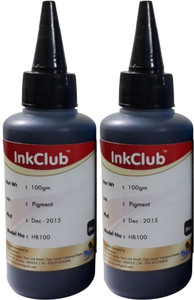 Inkclub Compatible HP Black Pigmented Ink - Set Of 2 100 Ml Bottle Single Color Ink