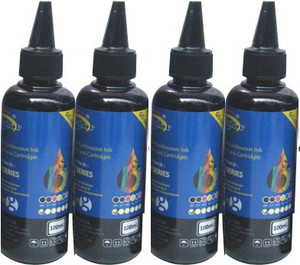 Gocolor Epson Premium Quality Inkjet 100 ML X 4 Black Color Combo (Dye Ink) Single Color Ink