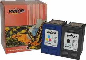 Pritop 21-22 XL Combo ink Cartridge (Black & Tri-color) for HP Deskjet D1360, D1460, D1550, D1560, D2360, D2460, 3920, 3940 Printers; HP Deskjet F370, F380, F2120, F2179, F2180, F2235, F2275, F2276, F2280, F4185 All-in-Ones, HP PSC 1402, 1410 All-in-Ones and HP Officejet 4355 All-in-One Multi Color Ink