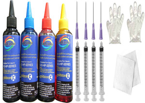 Gocolor Premium Korean Quality HP Compatible Inkjet Refill 100 ml X 4 Color K/C/M/Y ) with syringe and needle Multi Color Ink