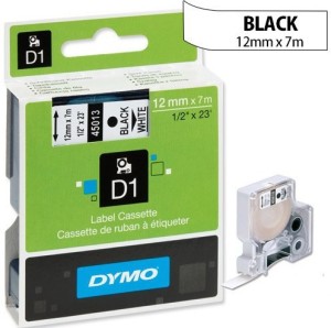 Dymo D1_12mm_Black on Single Color Toner