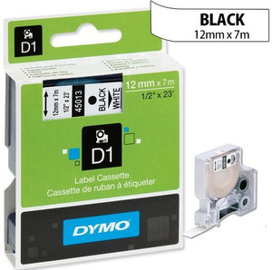 Dymo D1_12mm_Black on Single Color Toner