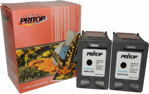 Pritop 21 XL Two Black inkjet Cartridge for HP Deskjet D1360, D1460, D1550, D1560, D2360, D2460, 3920, 3940 F370, F380, F2120, F2179, F2180, F2235, F2275, F2276, F2280, F4185, 1402, 1410, 4355 Single Color Ink