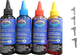 Gocolor HP Premium Quality Inkjet Compatible 100 ML X 4 Colour & Easy Refilling Cube Multi Color Ink