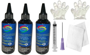 Gocolor Premium Quality Inkjet Refill Ink for HP Cartridge & Ciss Black Color 100 Ml X 3 Bottle with syringe and needle Single Color Ink