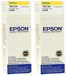 Epson Epson Ink T6734 (Yellow) Pack of 2 For L800 Printer Single Color Ink