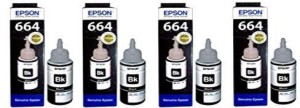 Epson Ink T6641 Black Ink Pack of 4 For L100/L110/L200/L210/L300/L350/L355/L550 Single Color Ink