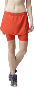 2Go Solid Women's Straight Orange Skirt