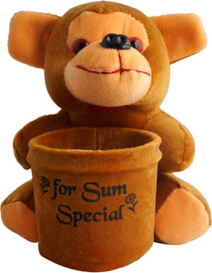 Aarushi Monkey Stuffed Toy Pen Holder - 16 cm