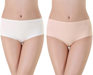 Florentyne Women S Boy Short White Beige Panty Pack Of 2 Best