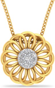 P.N.Gadgil Jewellers Daisy 18kt Diamond Yellow Gold Pendant