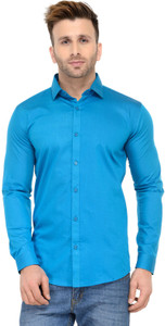 Being Fab Men's Geometric Print Casual Dark Blue Shirt