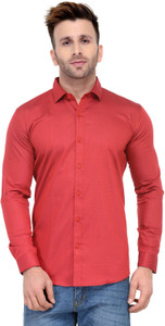 Being Fab Men's Geometric Print Casual Red Shirt