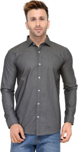 Being Fab Men's Geometric Print Casual Black Shirt