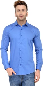 Being Fab Men's Geometric Print Casual Light Blue Shirt