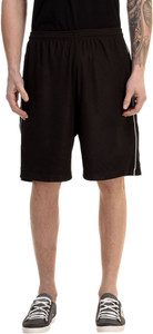 Avigo Solid Men & Women Black Sports Shorts