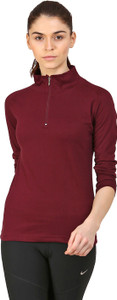 Ap'pulse Casual Full Sleeve Solid Women's Maroon Top