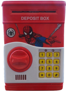 Bubble Hut Spiderman Electronic Piggy Bank money locker ATM Coin