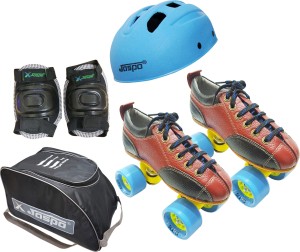 Jaspo Hail Stone Eco Shoe Skate SIZE-8 UK combo (shoe skates+ helmet+knee+bag)Foot length 26.3 cms ( For age 15 years and above) Skating Kit