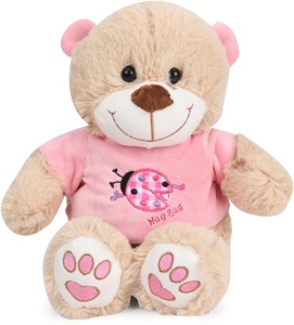 Starwalk Bear Plush in Pink shirt with Ladybug embroidery 25 cm  - 25 cm