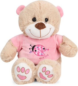 Starwalk Bear Plush in Pink shirt with Ladybug embroidery 25 cm - 25 cm