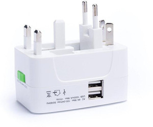 ADAPTOR Universal Worldwide Travel Adapter with Built In Dual USB Charger Ports Worldwide Adaptor