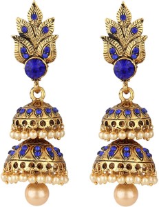 Jewels Gold Cubic Zirconia Alloy Jhumki Earring