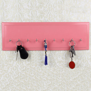 OSE MDF WOOD KEY HOOKS WITH WALL MOUNTED DÉCOR SHELF Wooden Key Holder