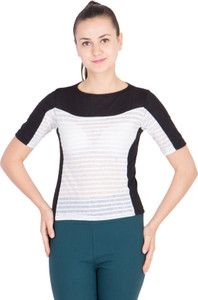 khhalisi Casual Short Sleeve Striped Women's Multicolor Top
