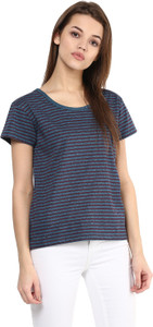 Avoir Envie Casual Short Sleeve Printed Women's Multicolor Top