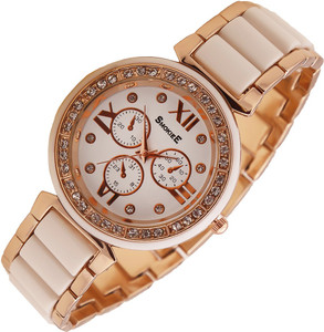 The Smokiee T-S-77021 Silver Tone Stainless Steel Metal with White Accents Analog Watch - For Girls