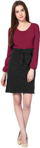 Crease & Clips Women's Peplum Purple Dress