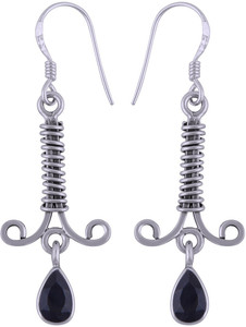 Silver Prince Spring Sparkle Onyx Silver Dangle Earring