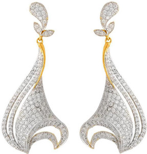 Navrang Artificial Classic Embellished Cubic Zirconia Brass Dangle Earring