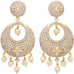 Navrang Artificial Classic Embellished Cubic Zirconia Brass Dangle Earring