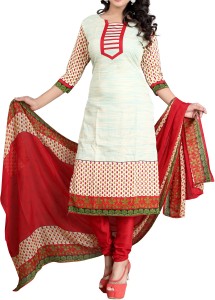 Crally Cotton Polyester Blend Printed Salwar Suit Material, Salwar Suit Dupatta Material